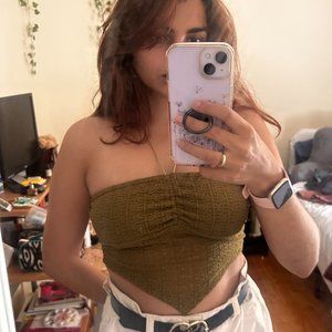 Halter Ruched Knotted Tank Top